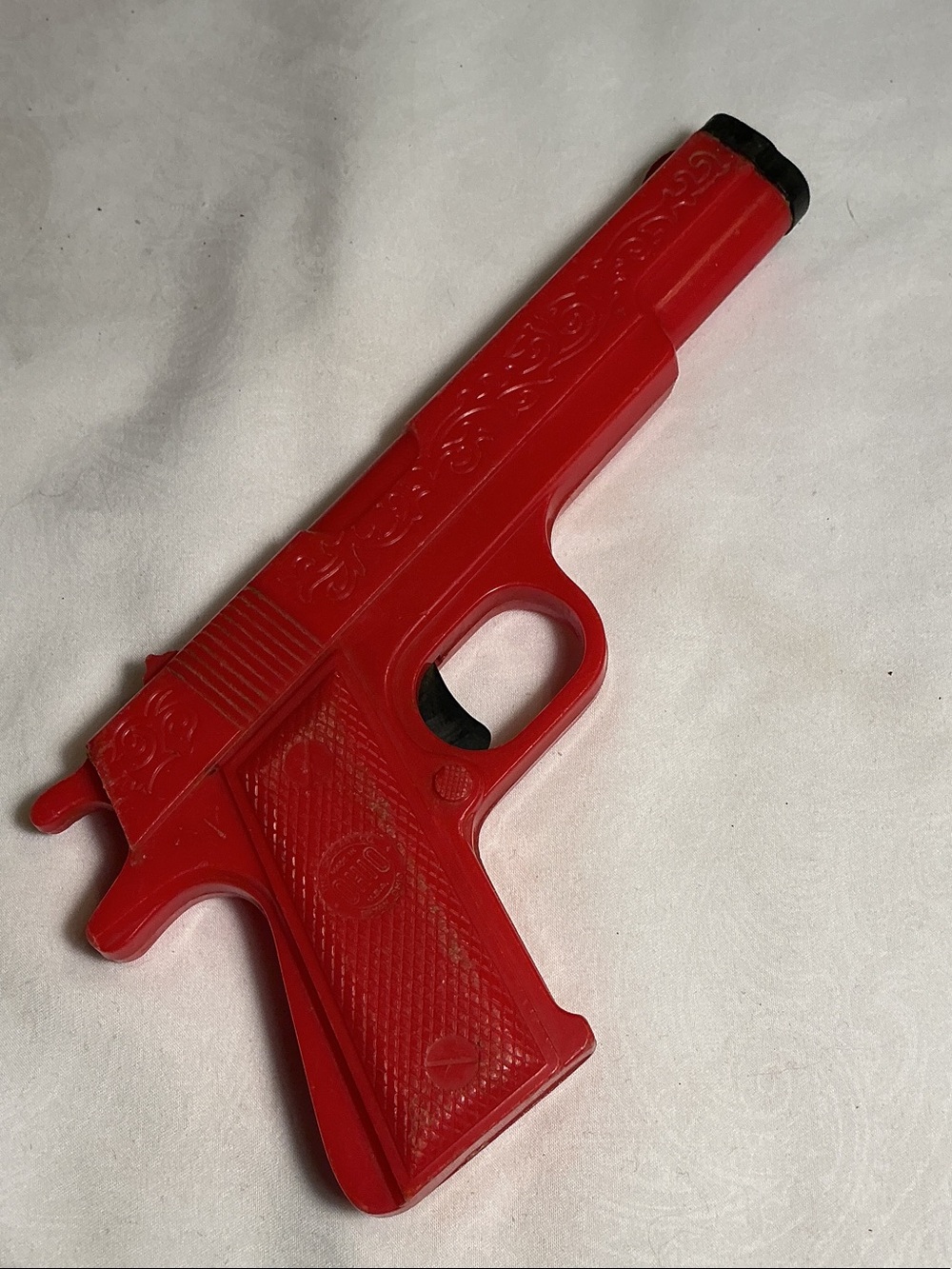 Vintage Collectible Red Kids Toy Pistol Action Figure Accessory